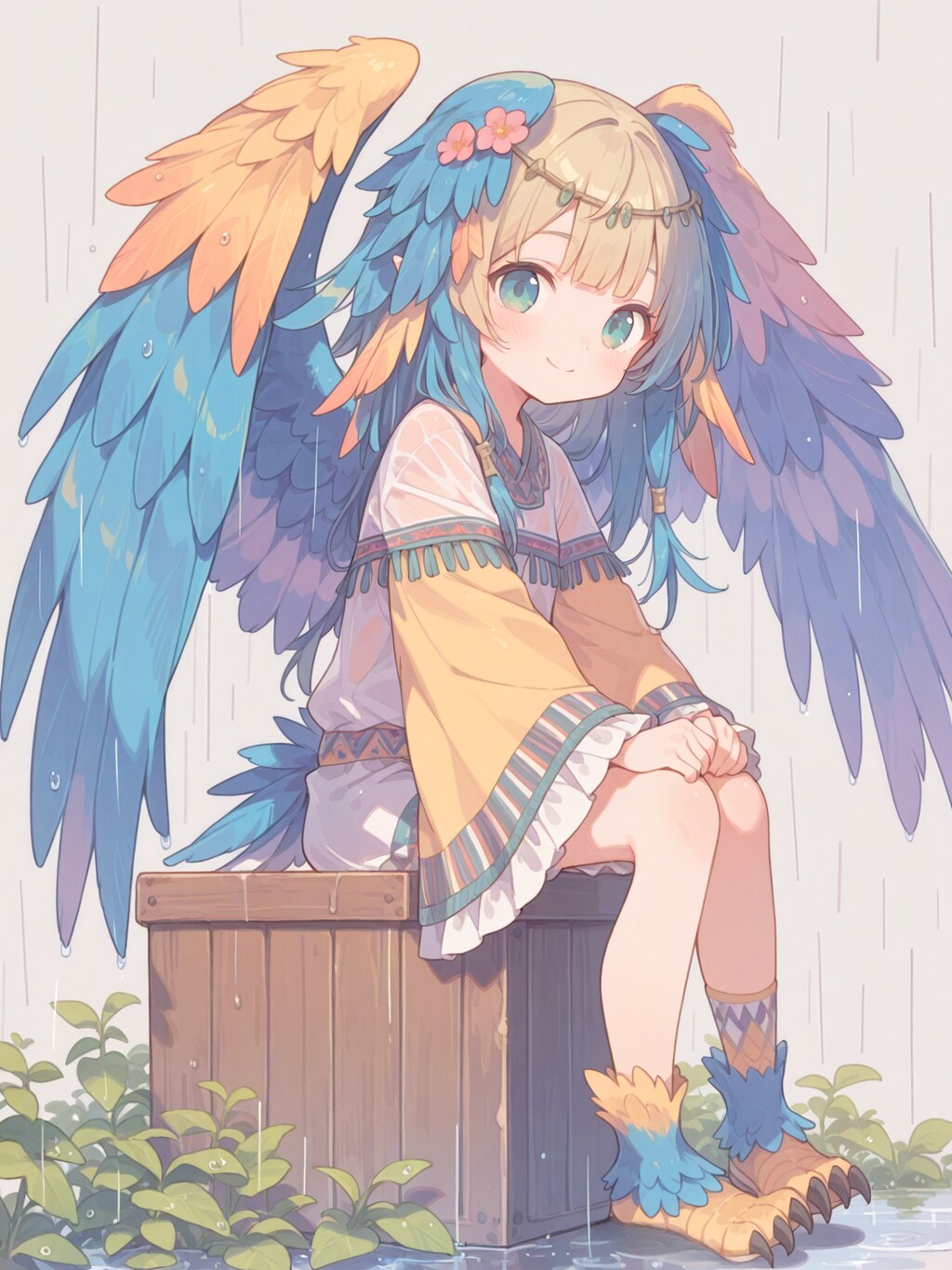 縞々民族衣装の鳥人