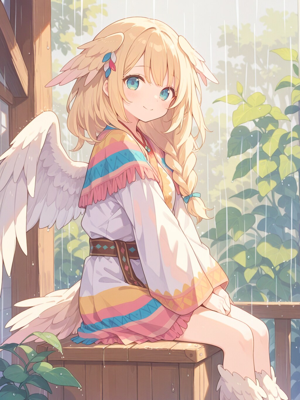 縞々民族衣装の鳥人