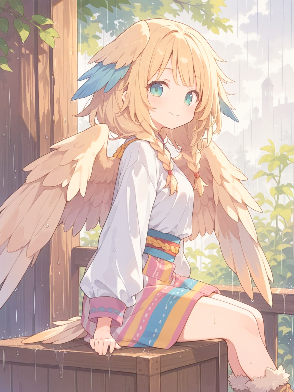 縞々民族衣装の鳥人