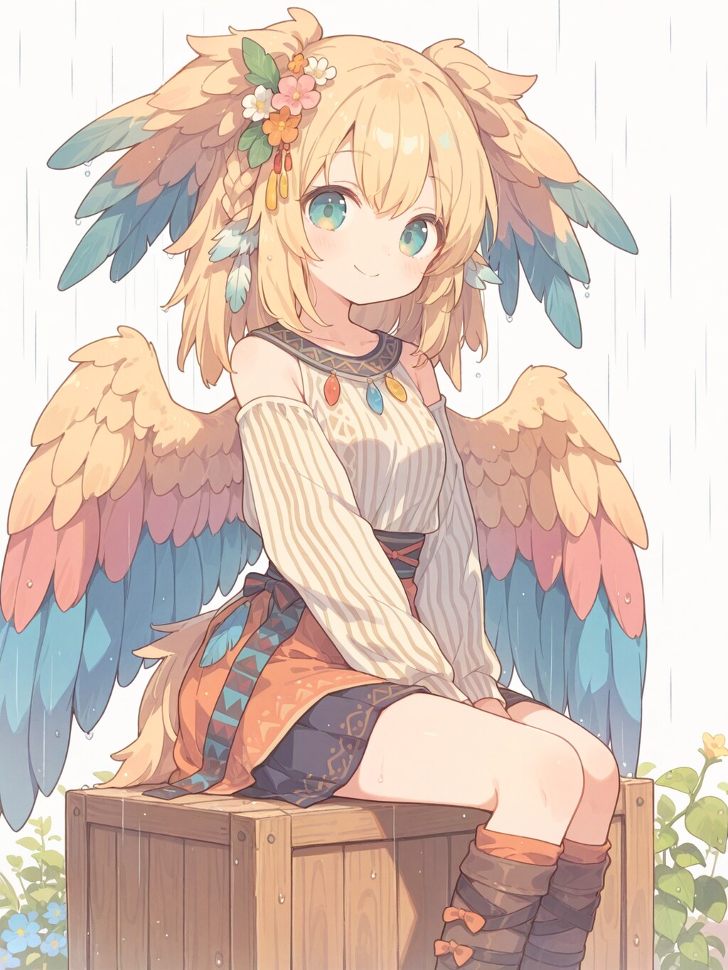 縞々民族衣装の鳥人