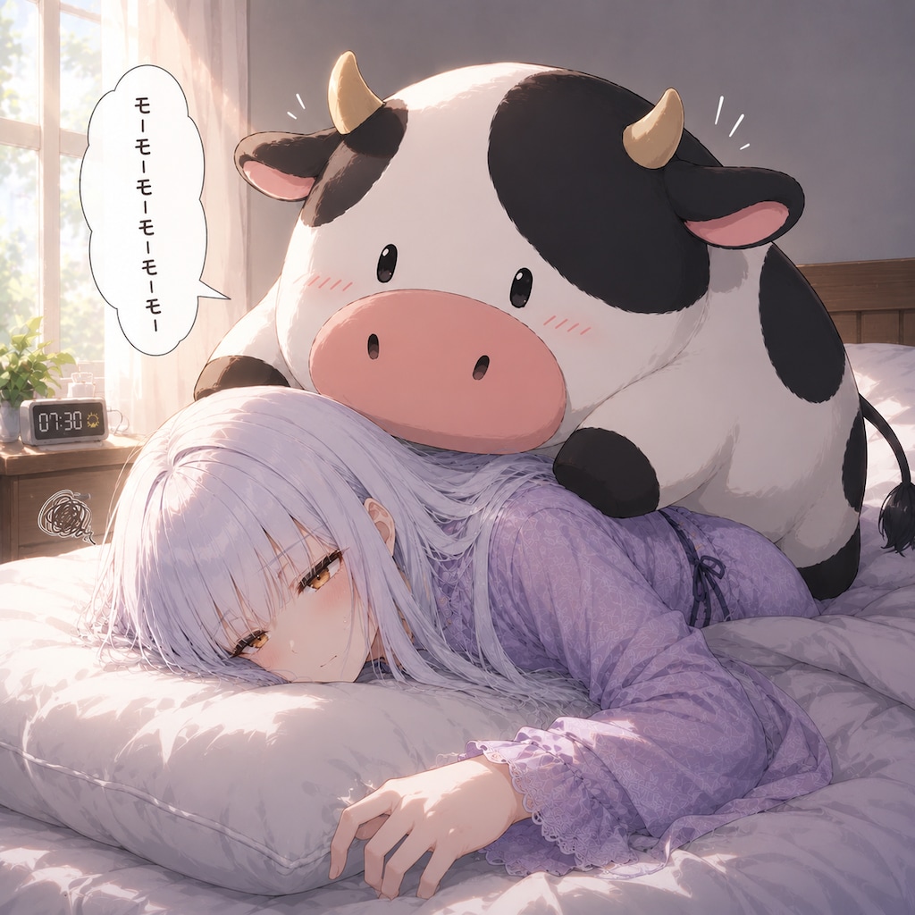 うしさんがおこしにきた