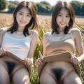 仲良し姉妹のスカートめくり×剛毛 5枚目