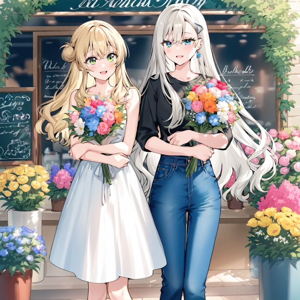 旅先で見つけた花屋 | の人気AIイラスト・グラビア