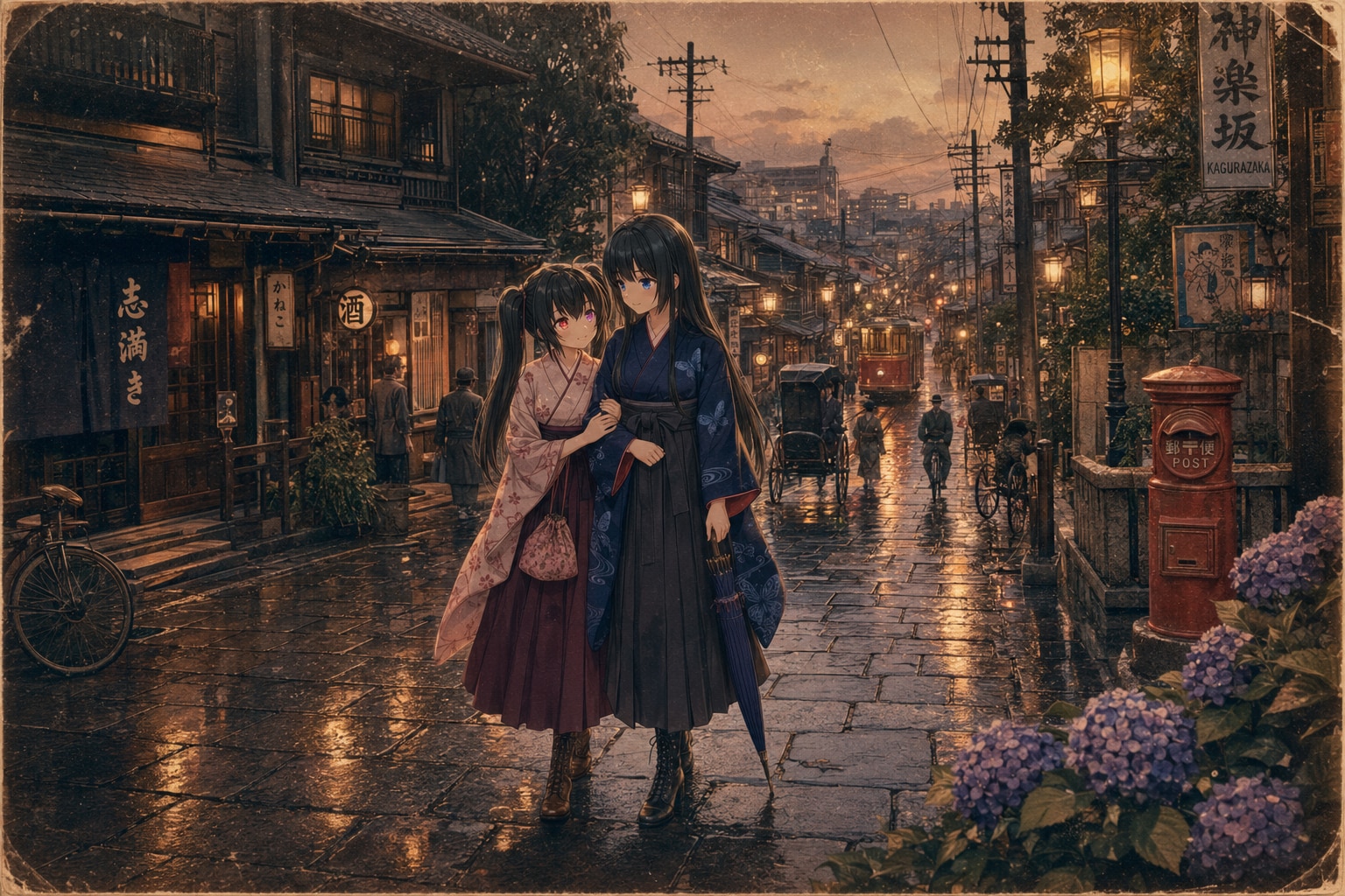 雨あがり、君と歩く大正坂