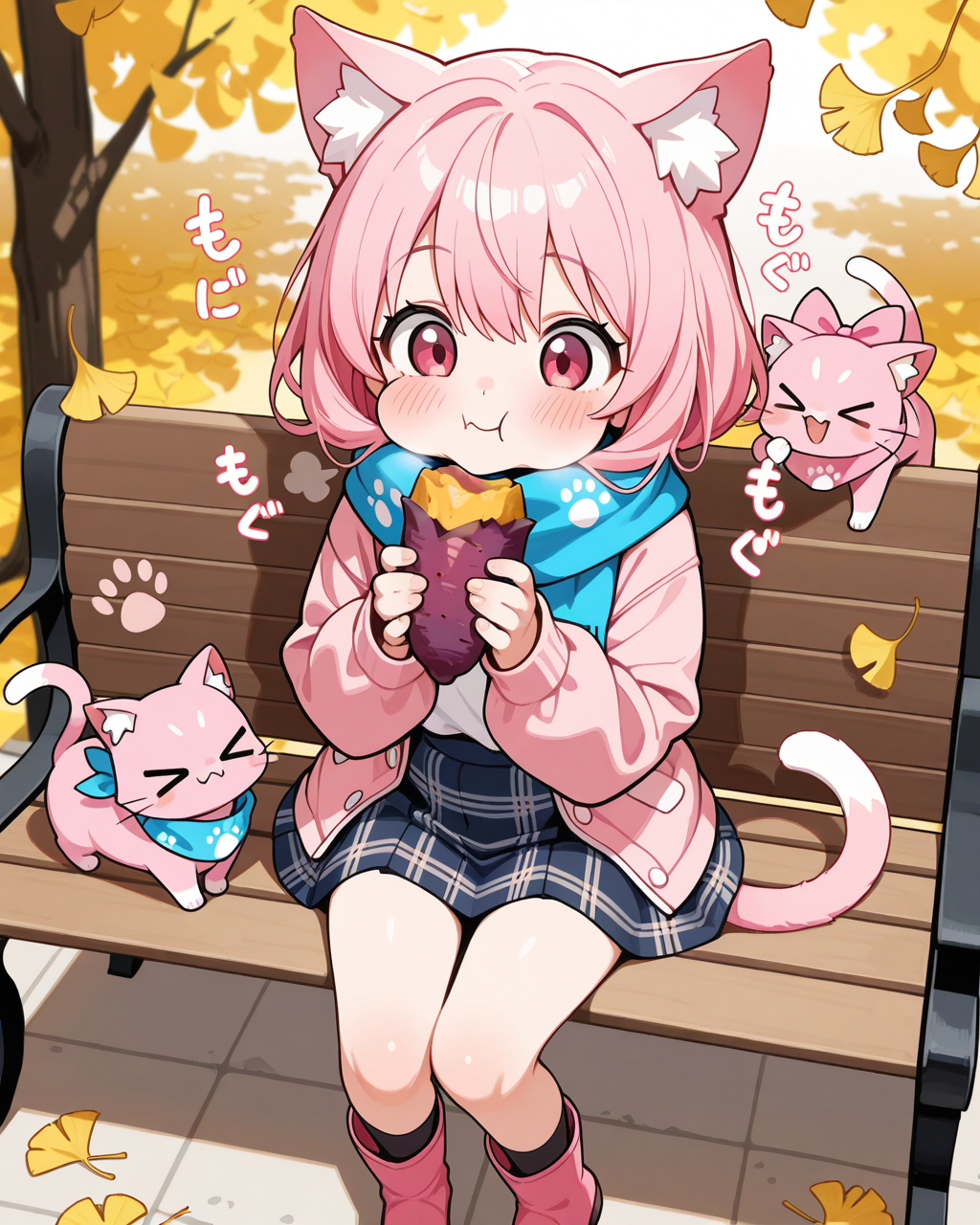 焼き芋を頬張るねこ！！ | の人気AIイラスト・グラビア