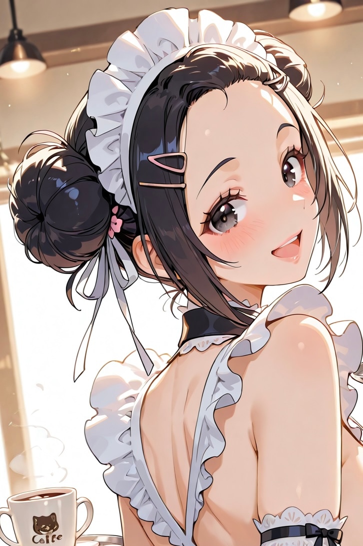 お団子ヘアーメイド