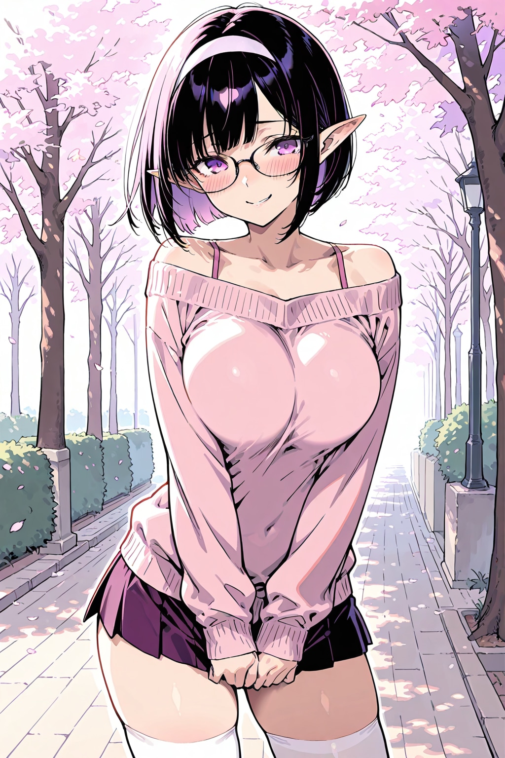 春の桜並木通り