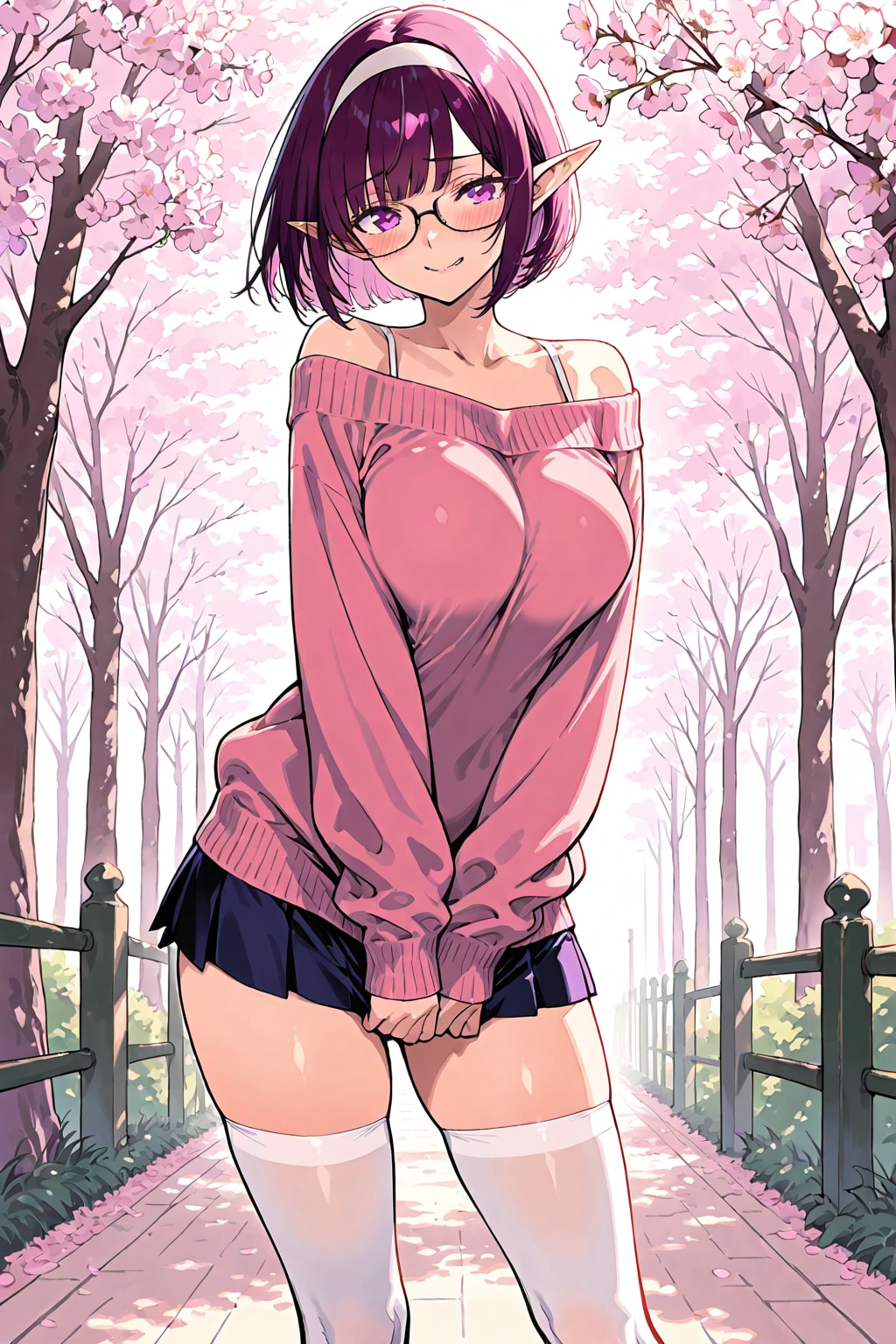 春の桜並木通り