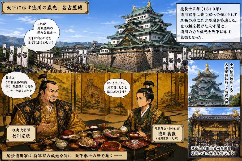 徳川家康と徳川義直(家康の九男で初代尾張藩主)