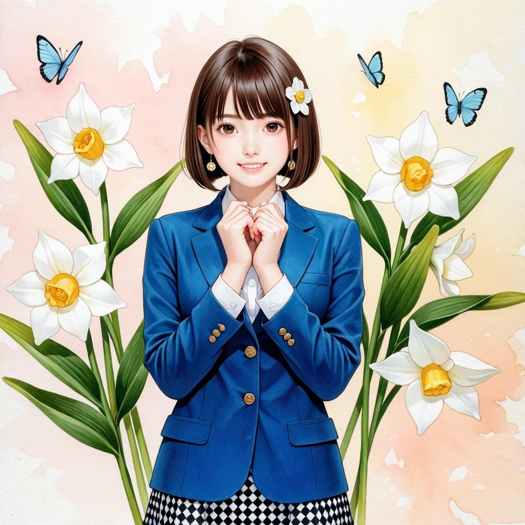 ショートヘア大好き　イラストななちゃん