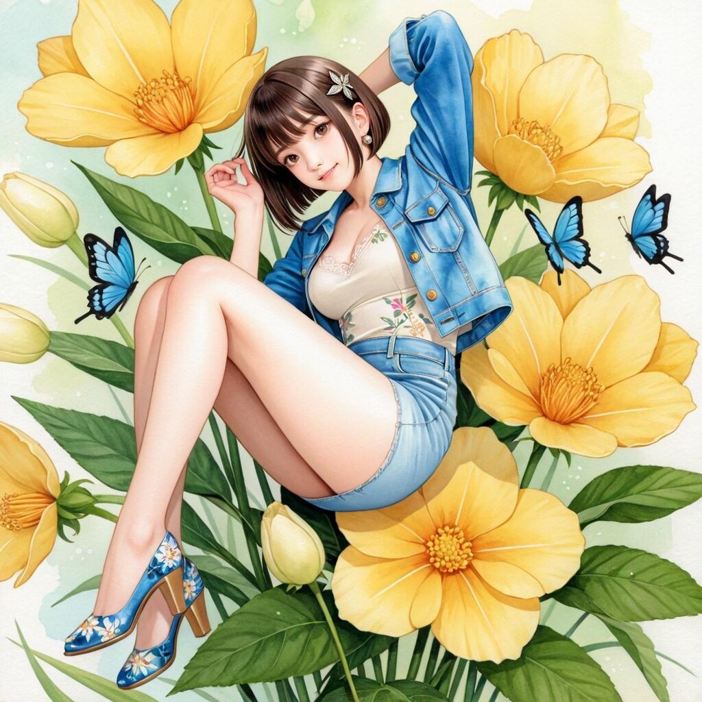 ショートヘア大好き　イラストななちゃん