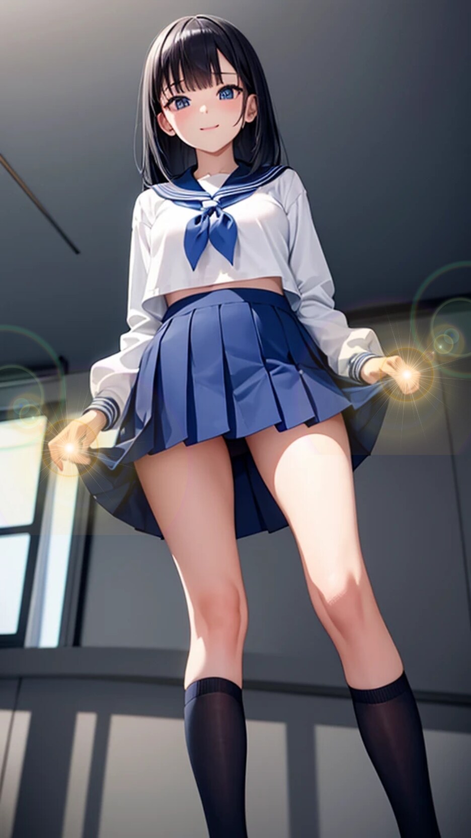 セーラー服とカメラ小僧的ローアングル