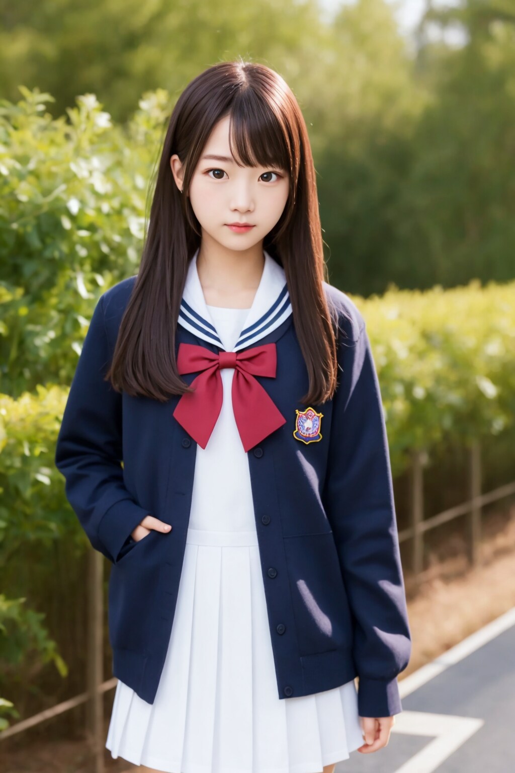 かわいいセーラー服の女の子