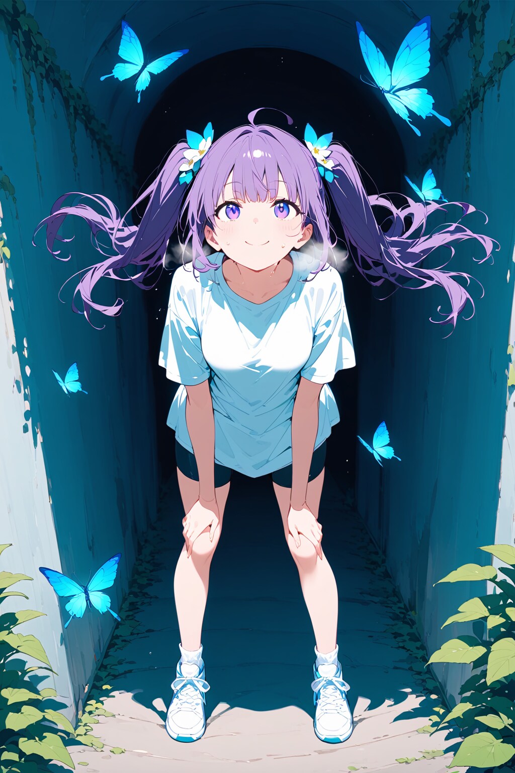 はぁ～❤️はぁ～❤️うわぁ～❤️綺麗なブルーの蝶々さんが絵梨奈を歓迎して下さってるんでしょうか❤️