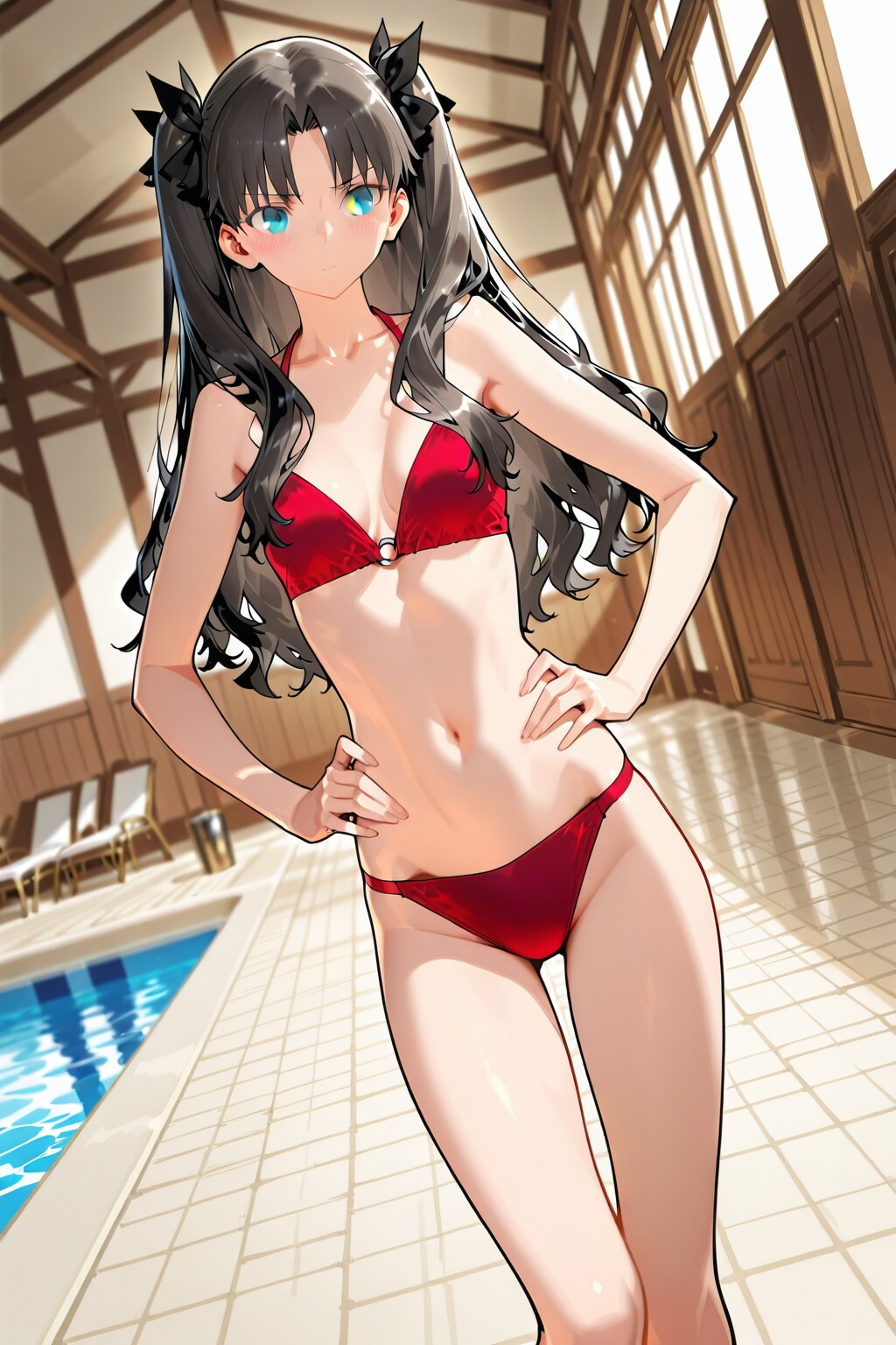どうよ・・・わたしのビキニ水着姿は・・・ねぇ、感想は？