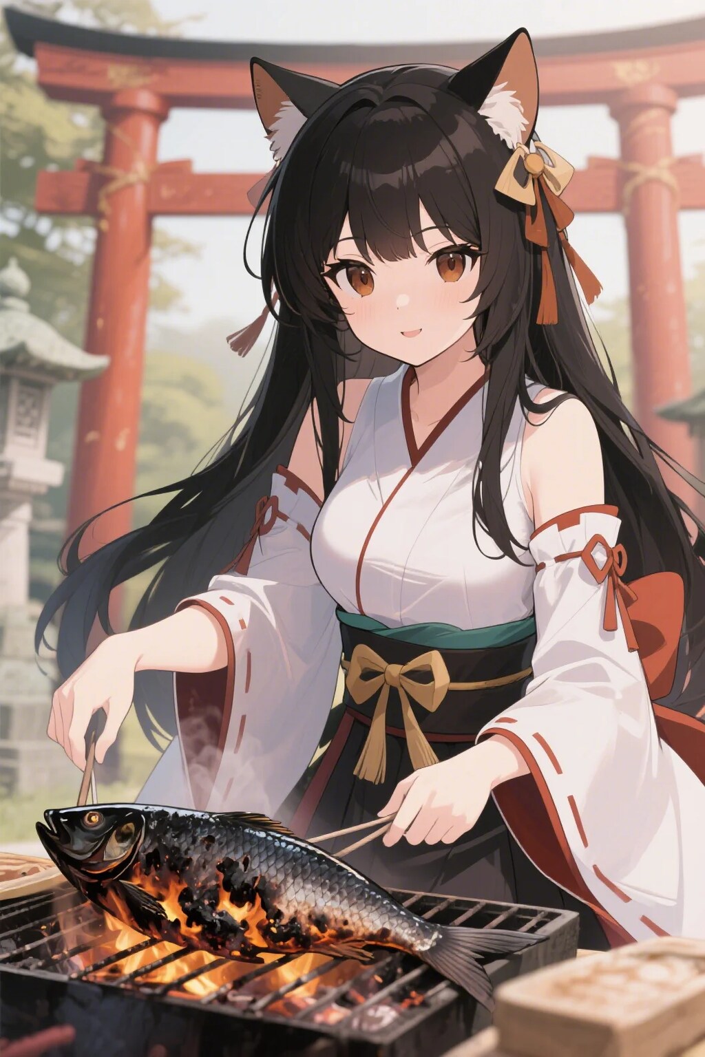 おさかにゃを焼くさくらちゃん