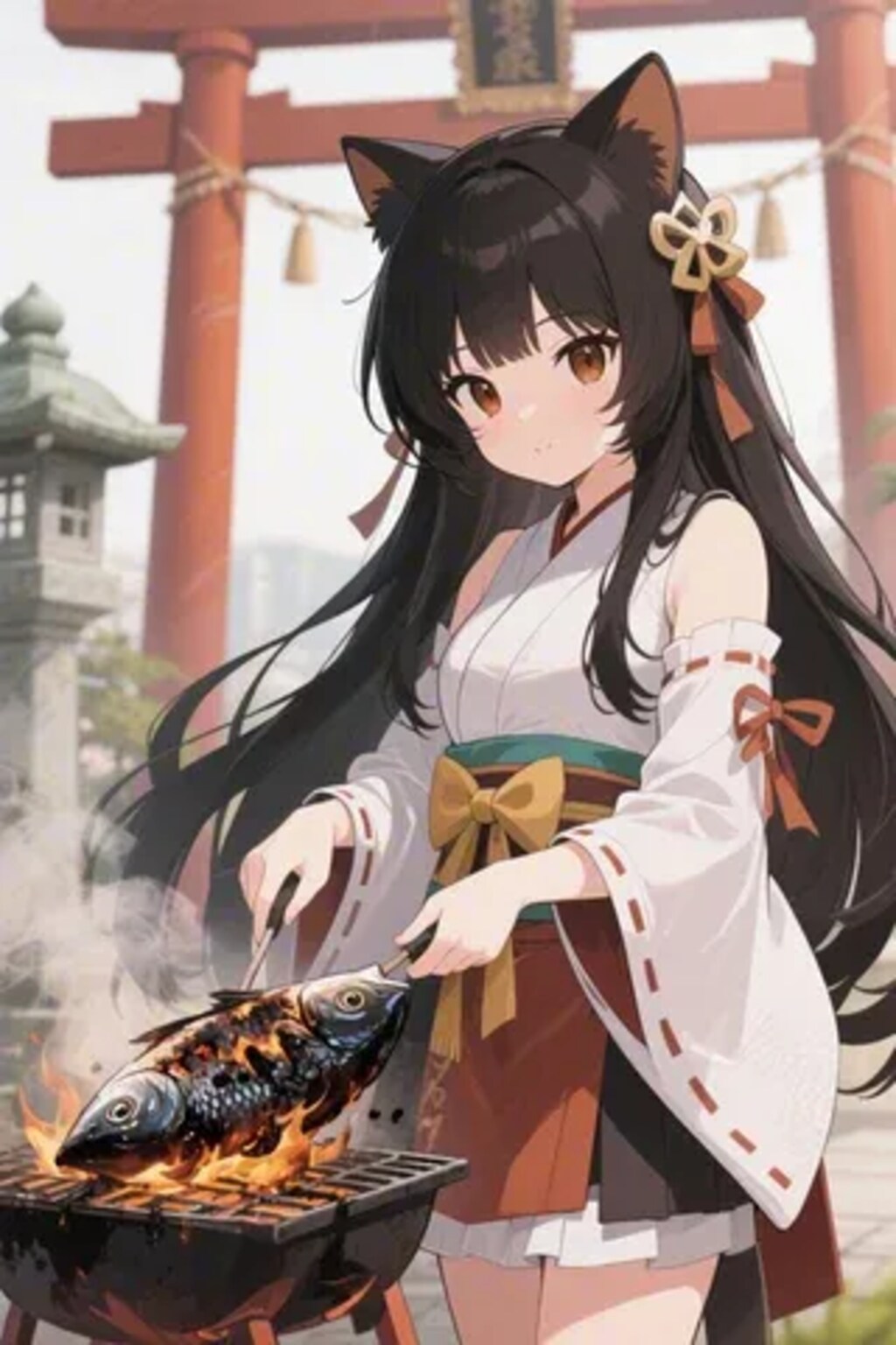 おさかにゃを焼くさくらちゃん