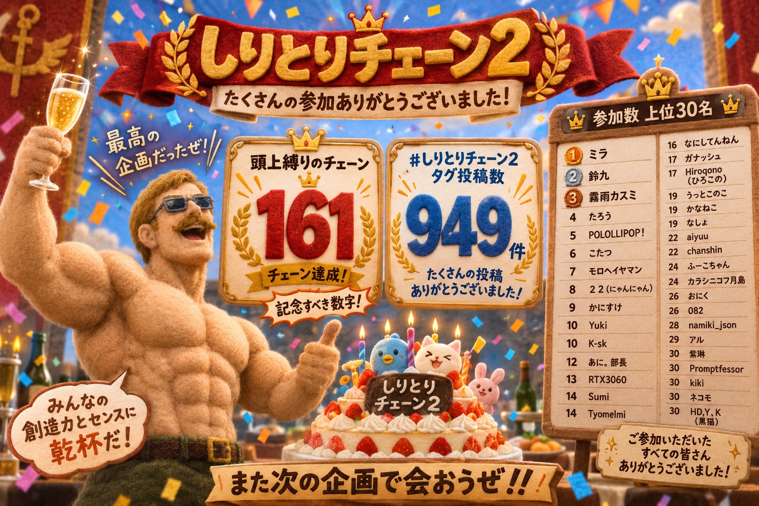 【リザルト】しりとりチェーン2