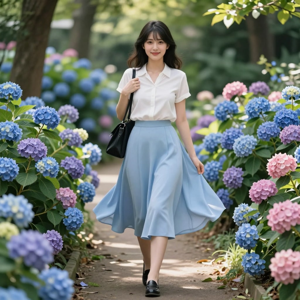 晴れの日の紫陽花