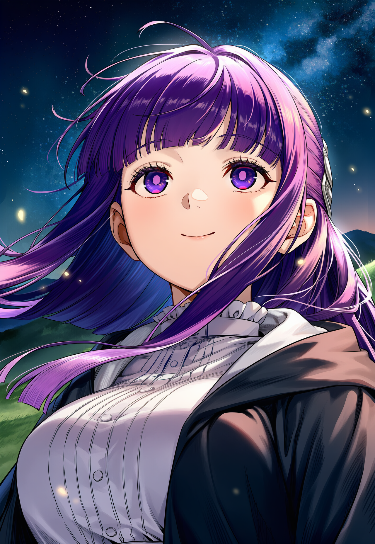 星空を眺めるフェルン