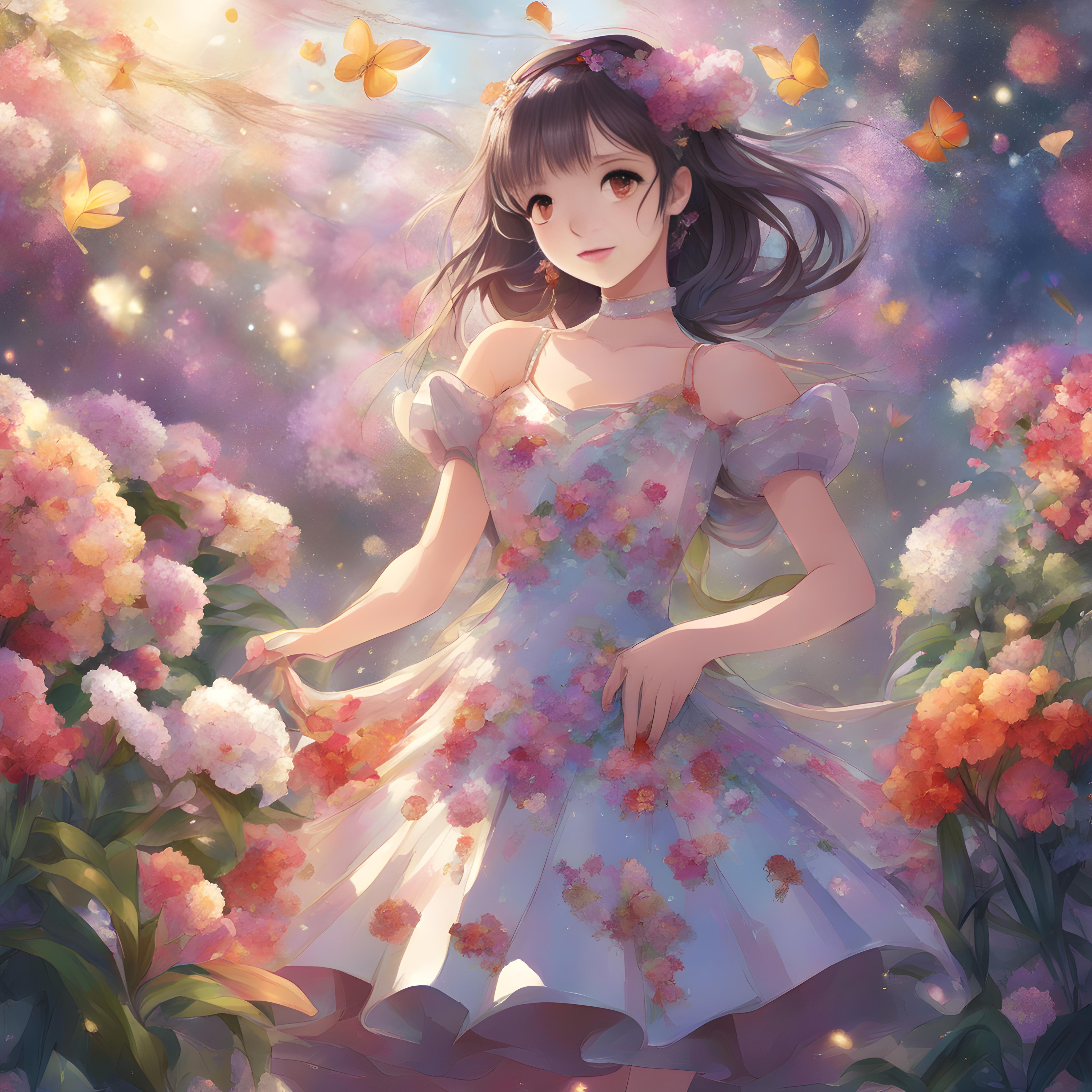 ⭐花柄のドレスを着た女の子