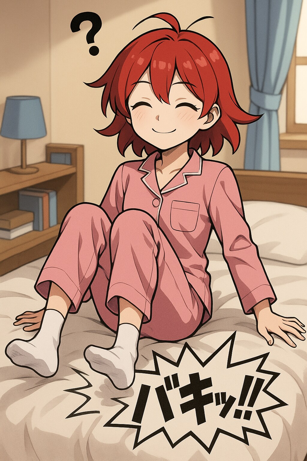 ベッドにだーいぶ！・・・おや？