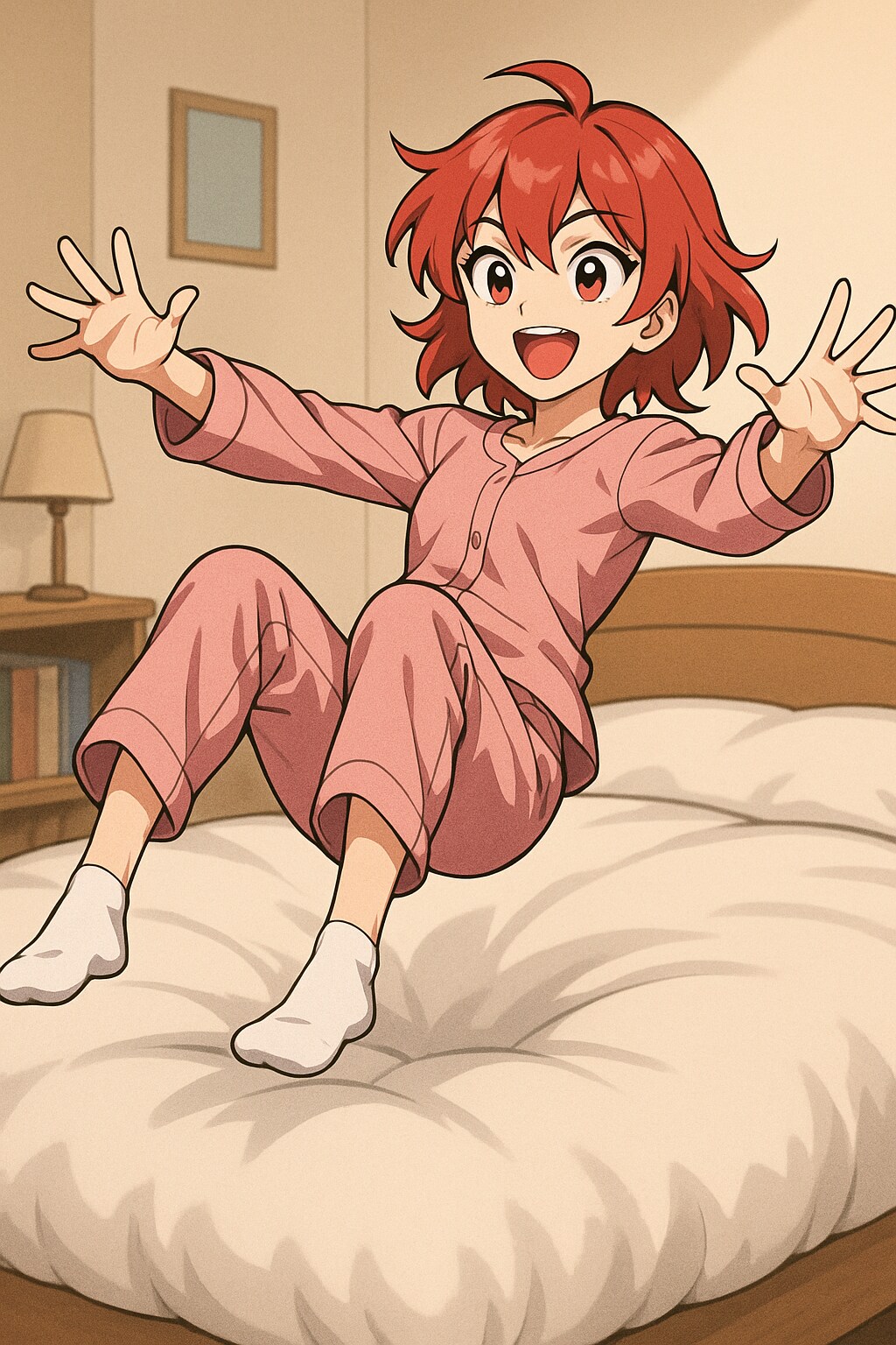 ベッドにだーいぶ！・・・おや？