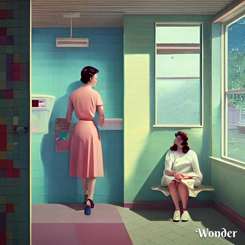 トイレの中の親子