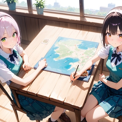 白髪少女と黒髪少女