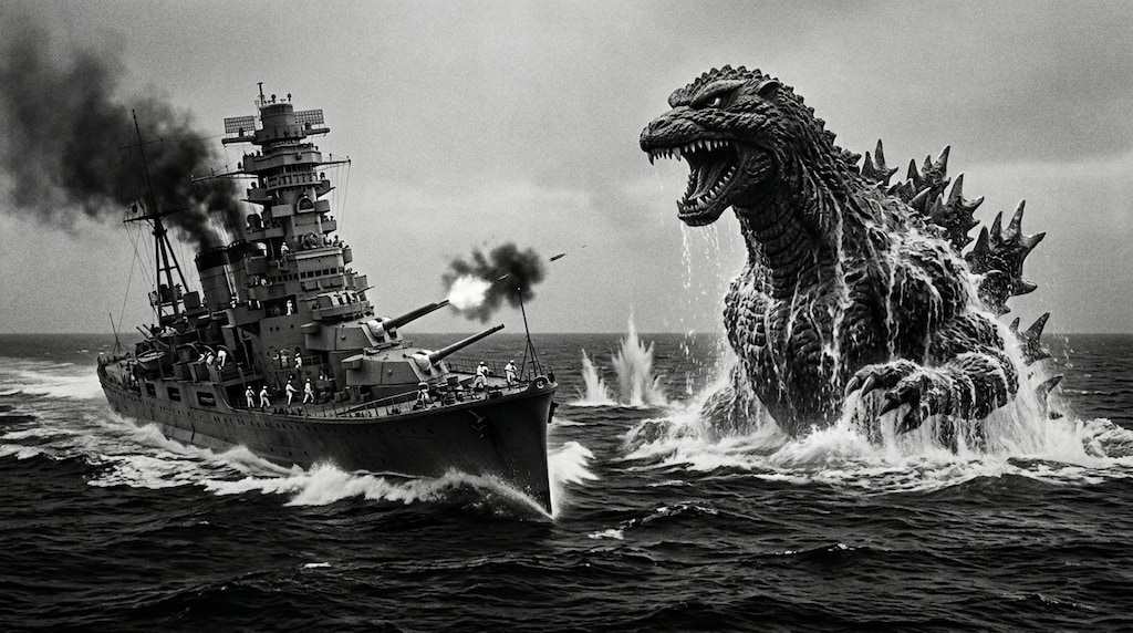 ゴジラ vs 巡洋艦