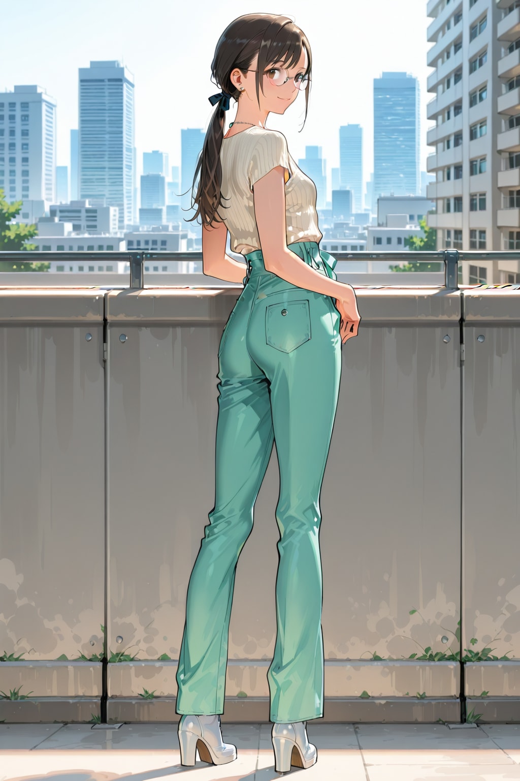 振り返る朝のOLさん | の人気AIイラスト・グラビア