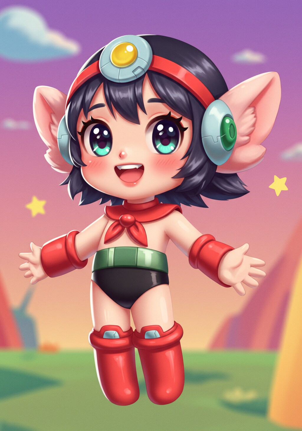 未来ロボットヒーローのコスプレにブルマを流用しているチビちゃん