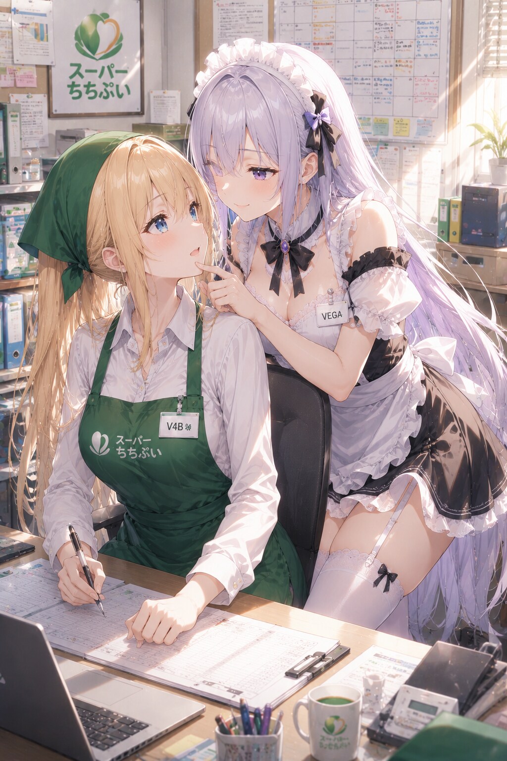 夕方のVEGAちゃんとV4Bちゃん | の人気AIイラスト・グラビア