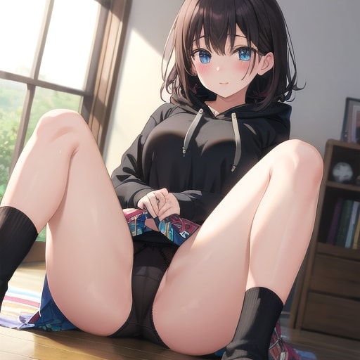 恥ずかしそうに開脚してる女の子