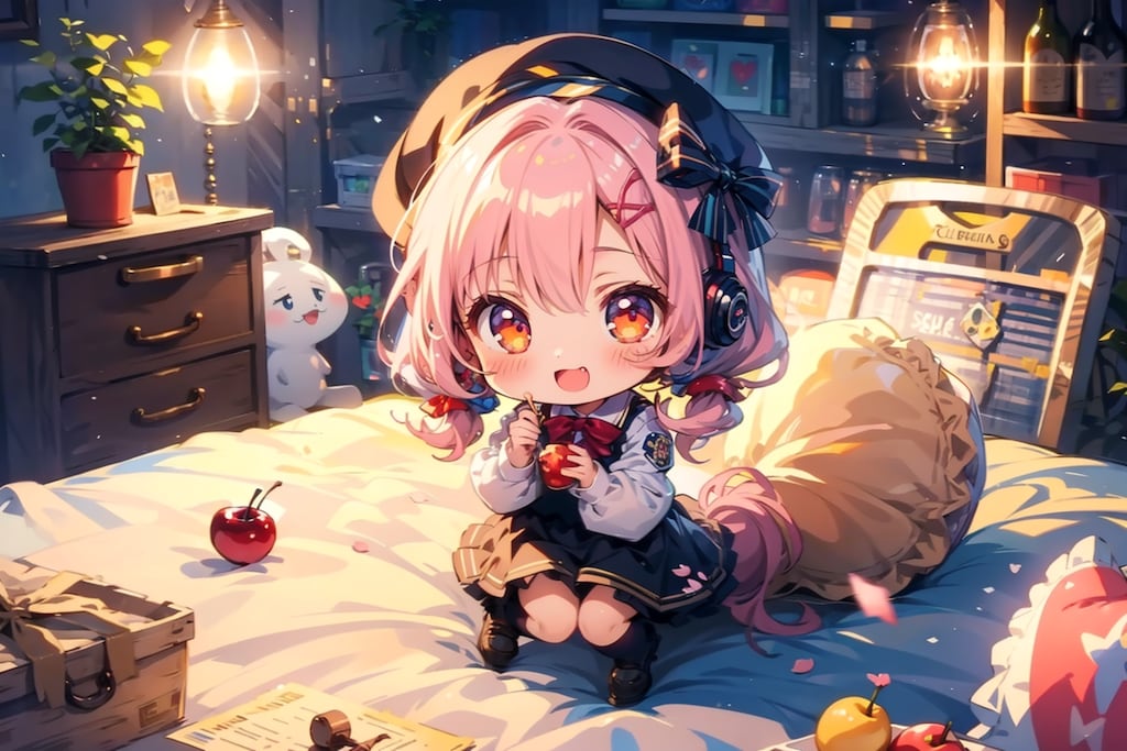 謎のクッションの上。