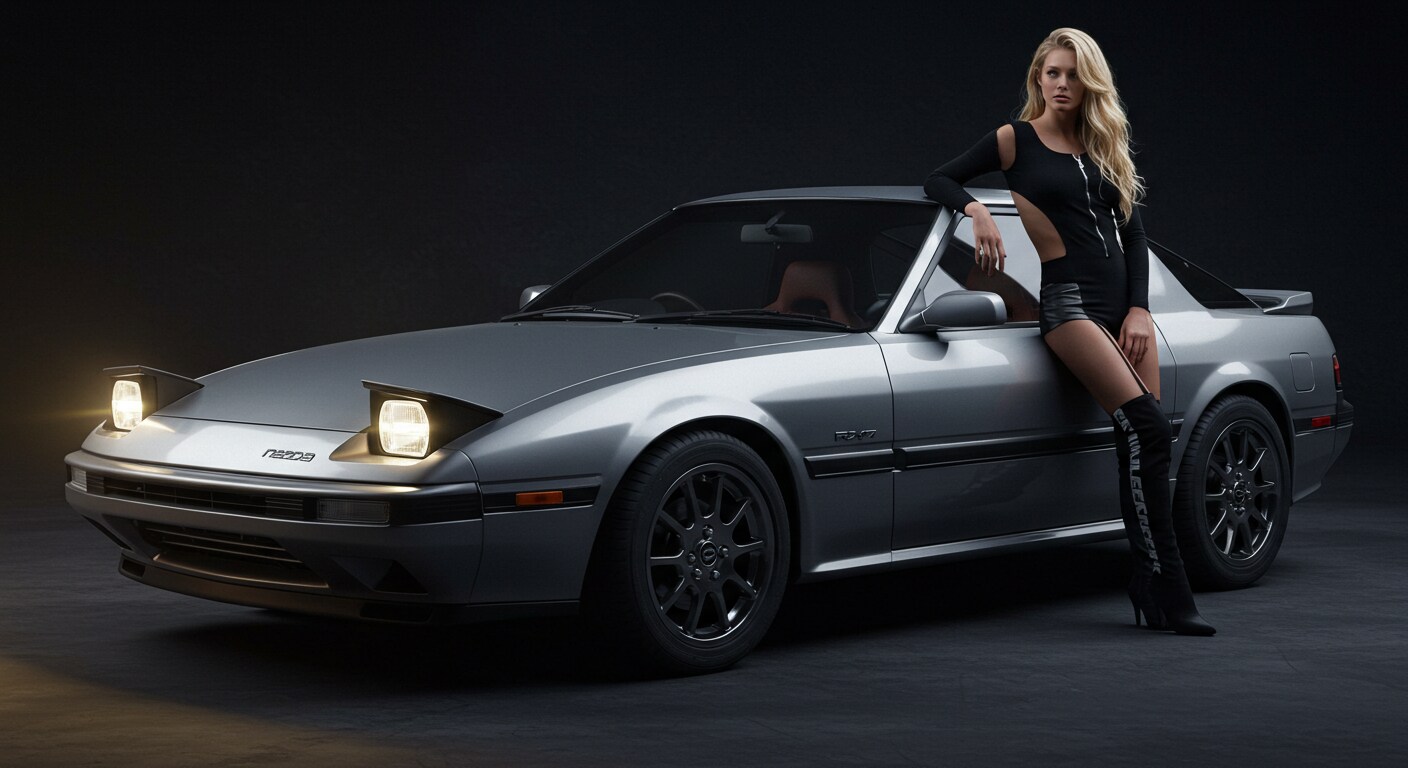 マツダRX-7と外人さん
