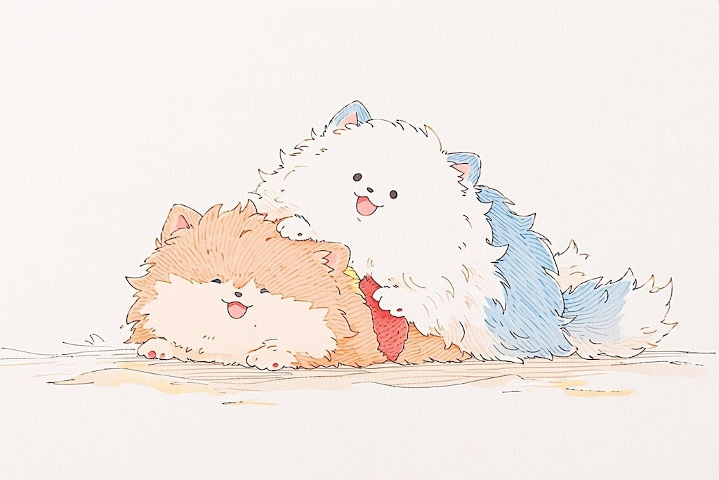 チャウチャウとサモエド犬