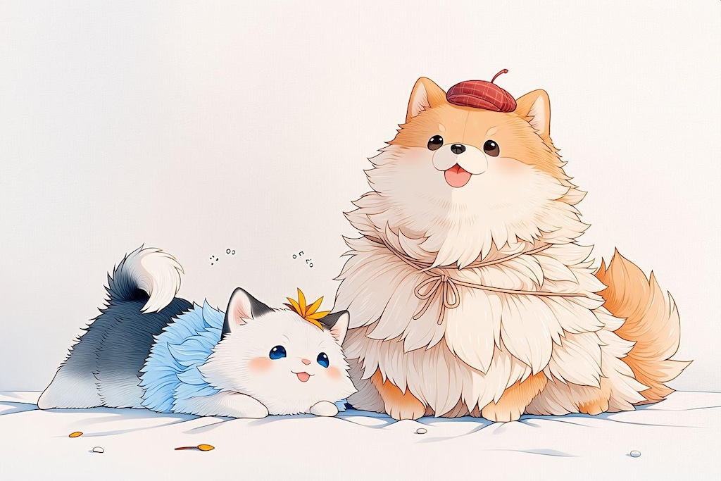 チャウチャウとサモエド犬