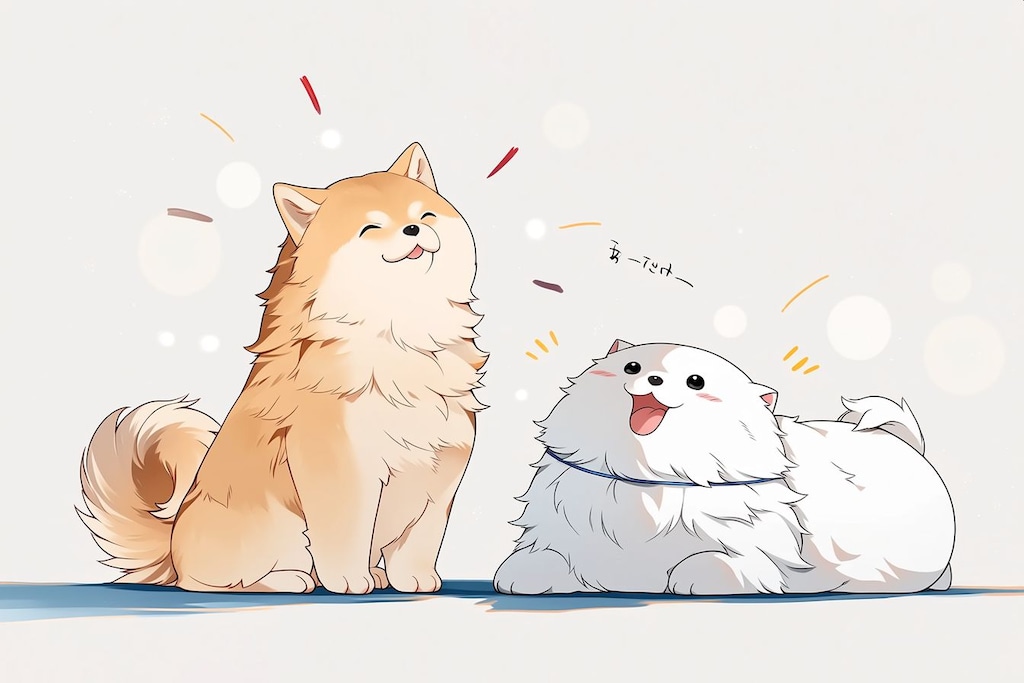 チャウチャウとサモエド犬