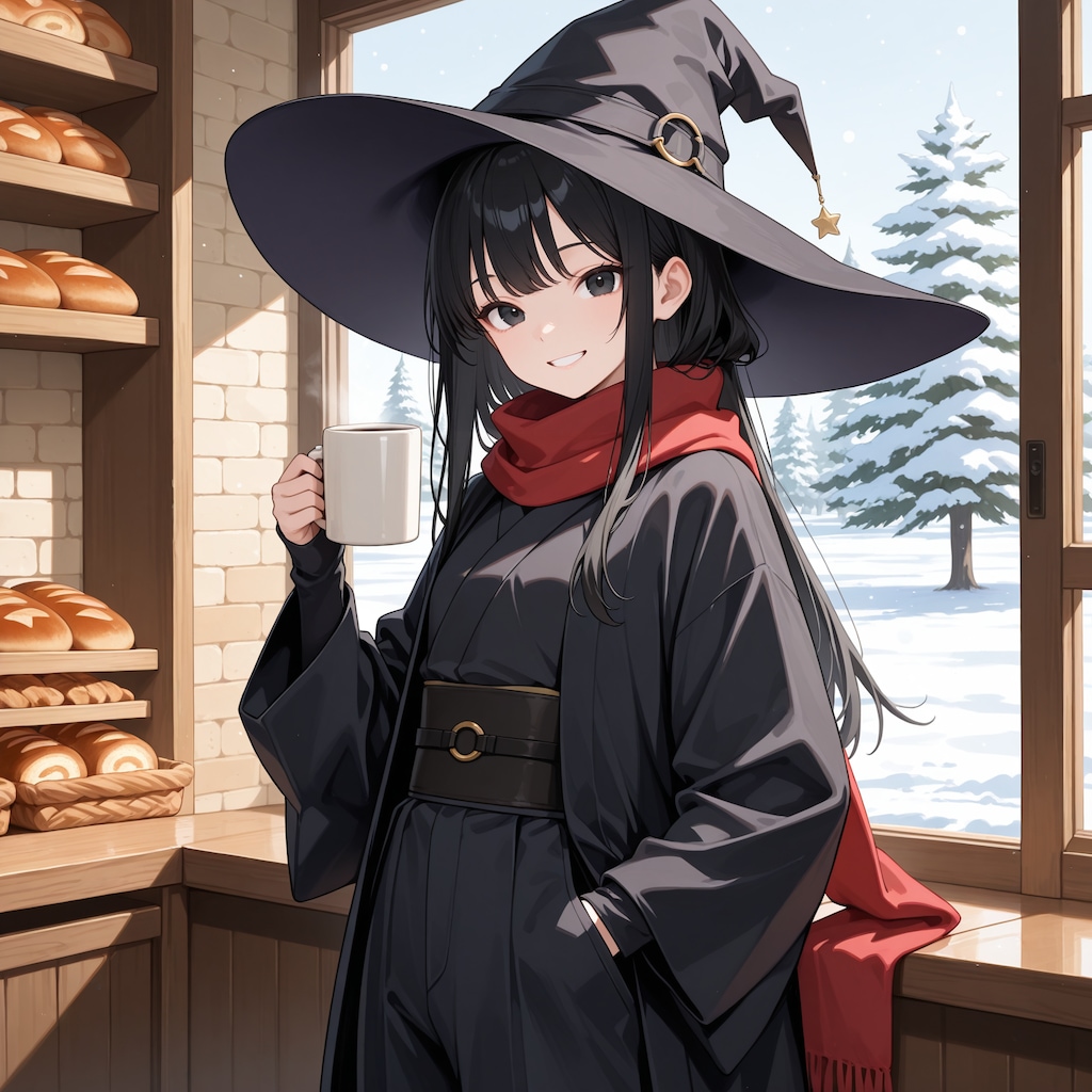 パン屋で寛がせて貰う魔女さん