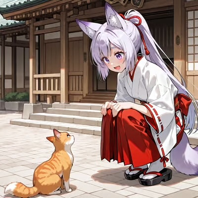 神社の迷い猫 | の人気AIイラスト・グラビア