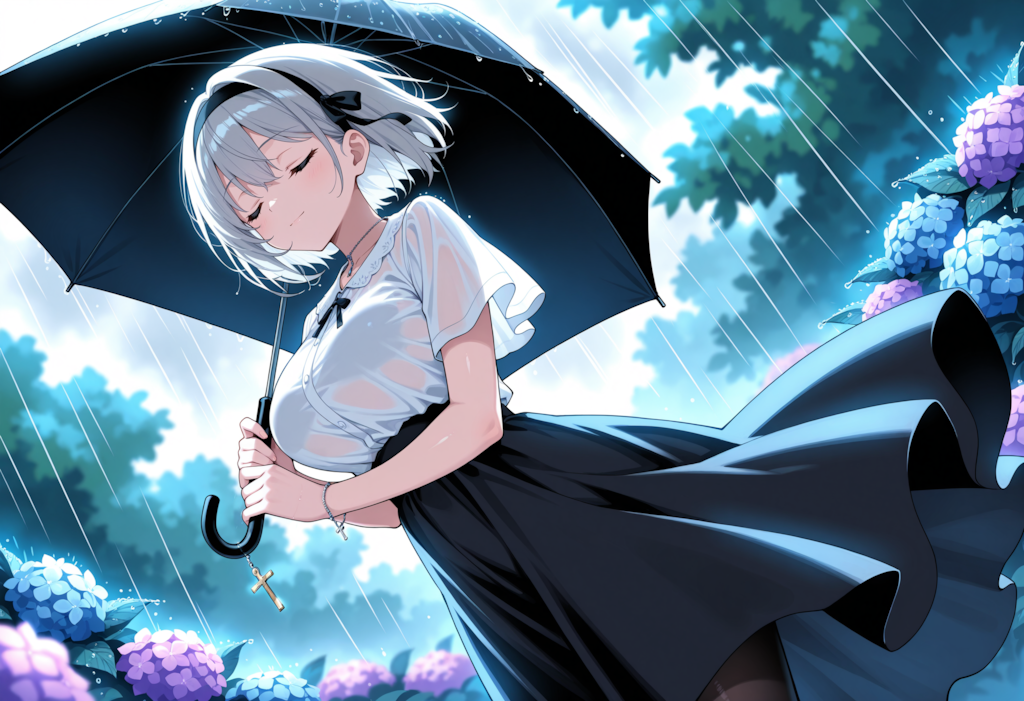 聖職者さん・雨と紫陽花