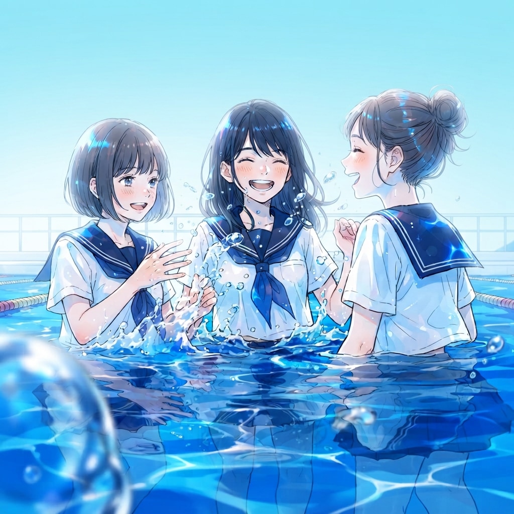 プールの少女たち | の人気AIイラスト・グラビア