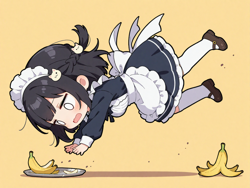 バナナの皮で滑っちゃった凜猫ちゃん　っで、誰が捨てた？【画像リク】