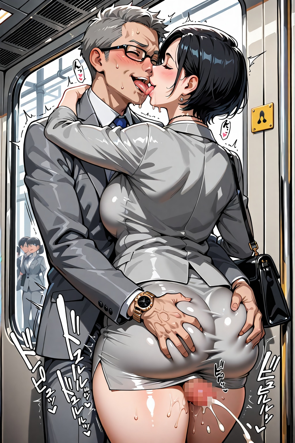 ムチムチなミニスカOLと立ち素股