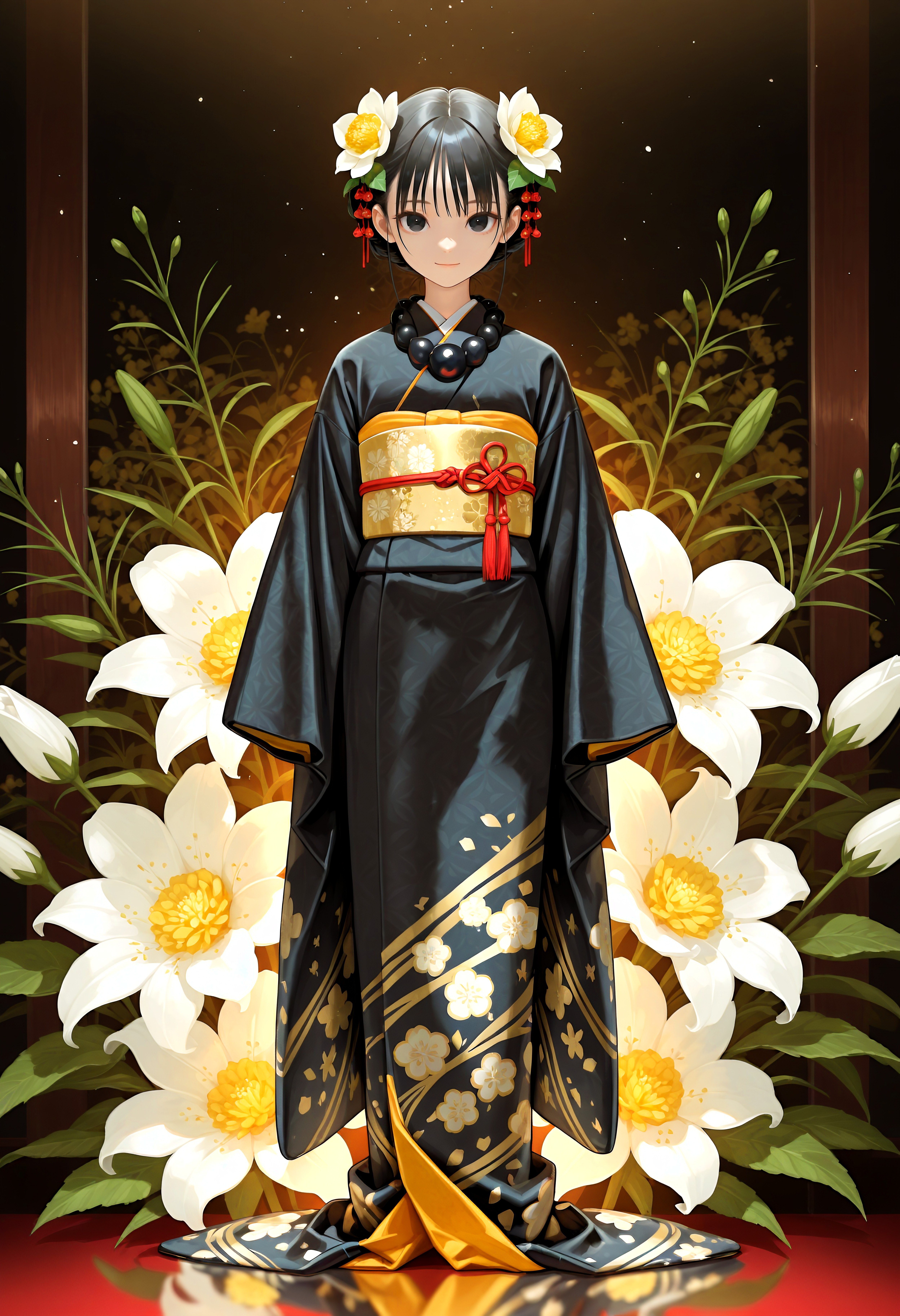 花と着物僧侶さん | の人気AIイラスト・グラビア
