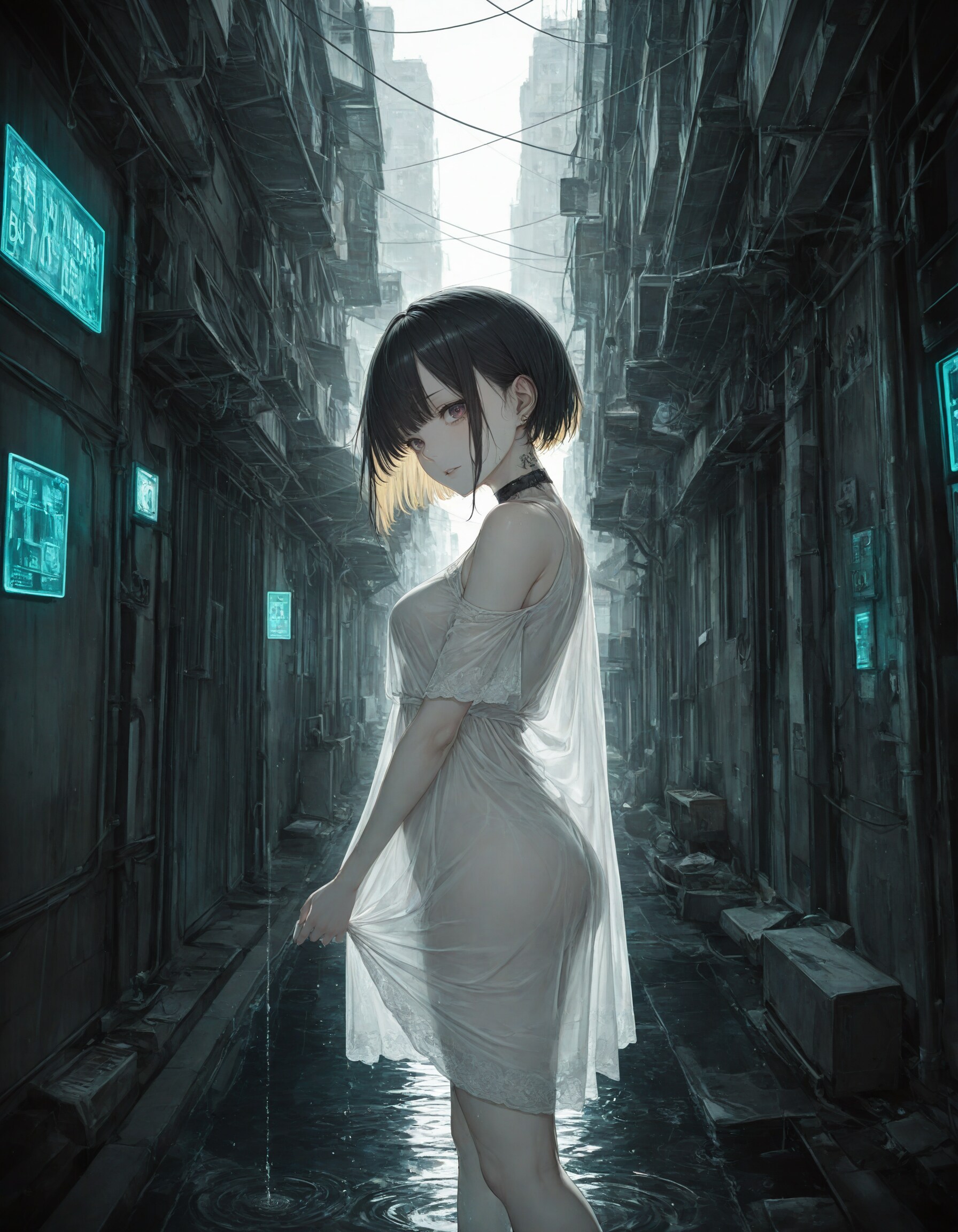 雨の街