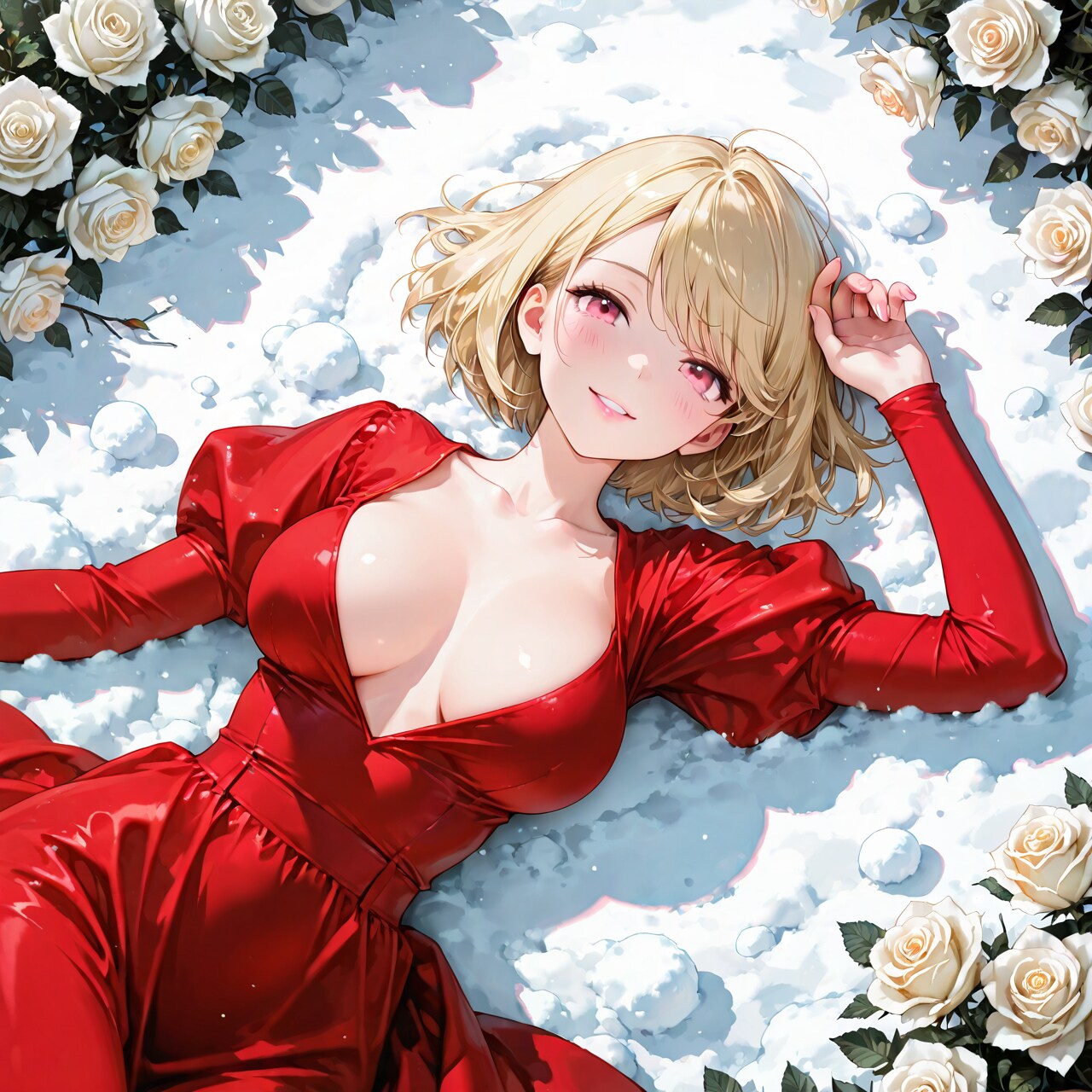 白薔薇と真紅