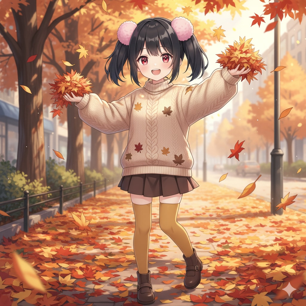 落ち葉掃除 アケちゃん