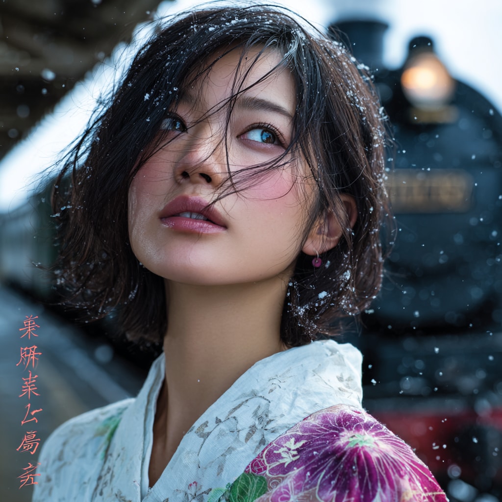 演歌CDジャケット風メイド3号（雫） | の人気AIイラスト・グラビア